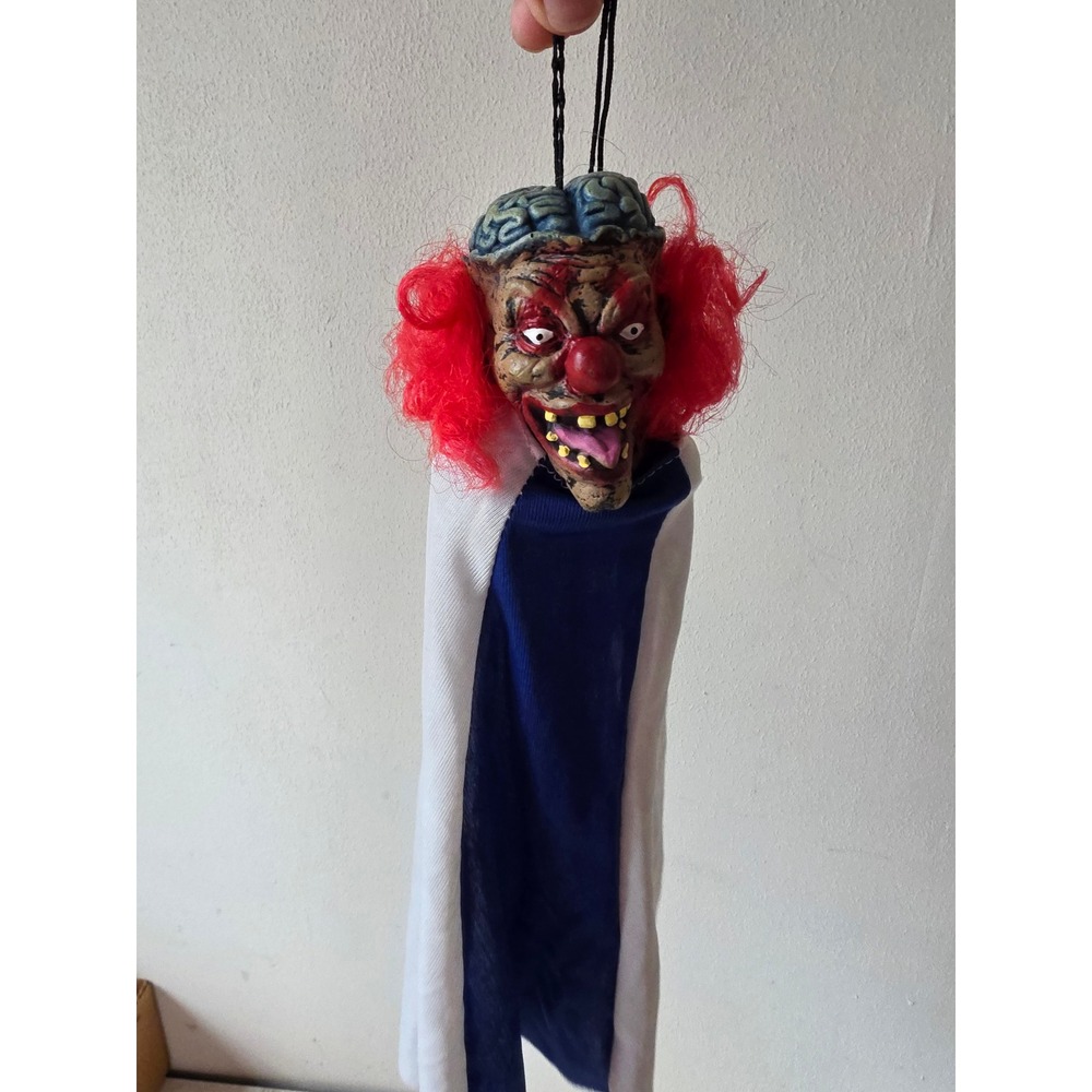 Vintage paper magic zombie clown hanging Halloween prop decor table top